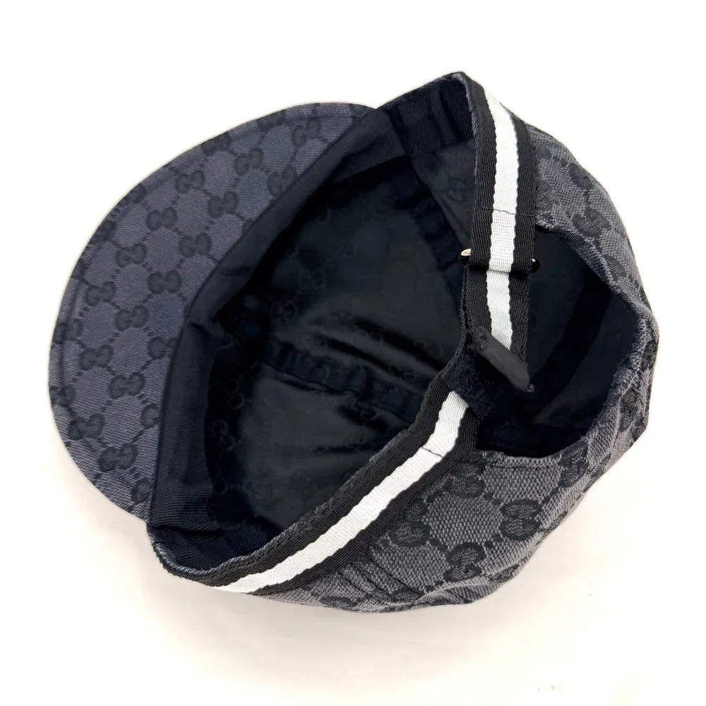 Gucci GG Canvas GG Monogram Logo Web Baseball Cap Hat Mens Large
